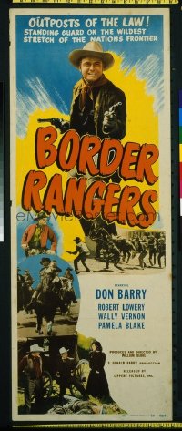 t415 BORDER RANGERS insert movie poster '50 Red Barry stands guard!