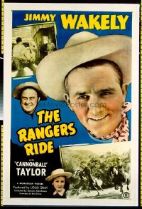 t397 RANGERS RIDE linen one-sheet movie poster '48 Jimmy Wakely, Cannonball