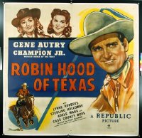 t362 ROBIN HOOD OF TEXAS linen six-sheet movie poster '47 Gene Autry