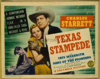 t068 TEXAS STAMPEDE title lobby card '39 Charles Starrett, Meredith