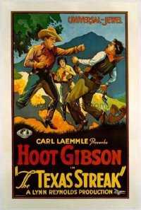 t038 TEXAS STREAK linen one-sheet movie poster '26 Hoot Gibson punching!