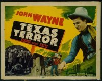 t054 TEXAS TERROR title lobby card R40s John Wayne, Gabby Hayes