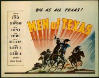 t373 MEN OF TEXAS half-sheet movie poster '42 Robert Stack, Brod Crawford