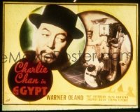 VHP7 184 CHARLIE CHAN IN EGYPT glass lantern coming attraction slide '35 Warner Oland