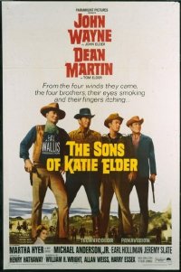 JW 307 SONS OF KATIE ELDER one-sheet movie poster '65 John Wayne, Dean Martin