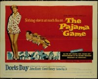 3415 PAJAMA GAME half-sheet movie poster '57 super sexy Doris Day!