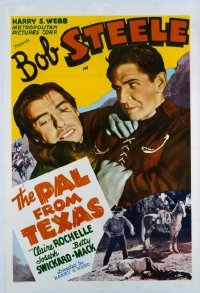 t337 PAL FROM TEXAS linen one-sheet movie poster '40 Bob Steele, western!