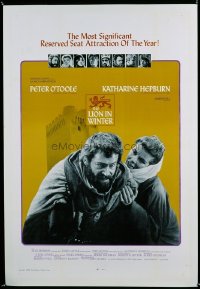 VHP7 493 LION IN WINTER ultra-rare roadshow one-sheet movie poster '68 Hepburn