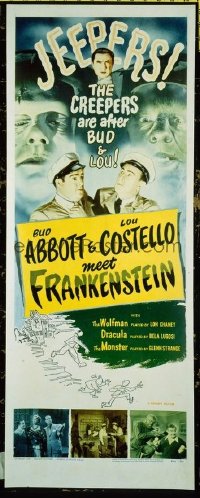 #005 ABBOTT & COSTELLO MEET FRANKENSTEIN insert movie poster R56!