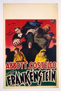 VHP7 099 ABBOTT & COSTELLO MEET FRANKENSTEIN linen Belgian movie poster '48