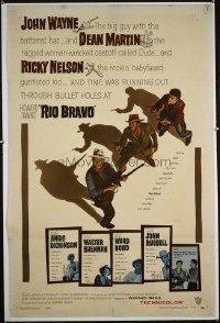 JW 283 RIO BRAVO one-sheet movie poster '59 John Wayne, Dean Martin, Ricky!