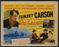 t150 RIO GRANDE title lobby card '49 Sunset Carson in Texas!