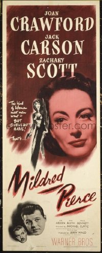 3347 MILDRED PIERCE insert movie poster '45 Joan Crawford film noir!