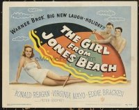 1189 GIRL FROM JONES BEACH title lobby card '49 Ronald Reagan, Mayo