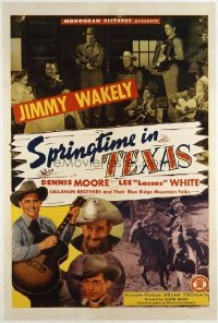 t446 SPRINGTIME IN TEXAS linen one-sheet movie poster '45 Jimmy Wakely