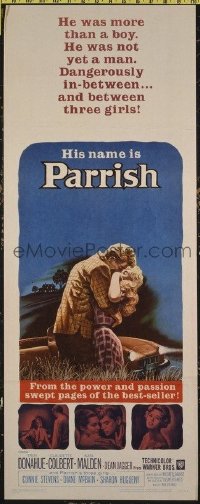 3350 PARRISH insert movie poster '61 Troy Donahue, Claudette Colbert