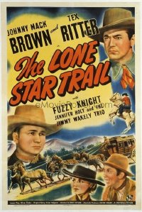t162 LONE STAR TRAIL linen one-sheet movie poster '43 Tex Ritter, Mack Brown
