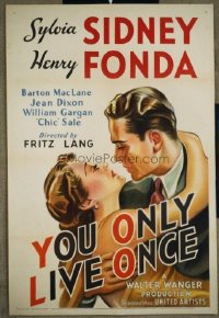 155 YOU ONLY LIVE ONCE ('37) 1sheet