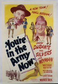 1070 YOU'RE IN THE ARMY NOW linenbacked one-sheet movie poster '41 Jimmy Durante
