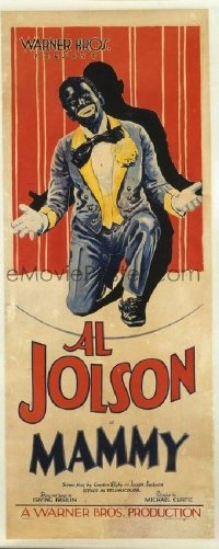 1002 MAMMY linenbacked insert movie poster '30 great blackface Jolson image!