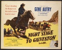 t302 NIGHT STAGE TO GALVESTON half-sheet movie poster '52 Gene Autry
