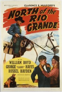 t146 NORTH OF THE RIO GRANDE linen one-sheet movie poster R46 Boyd