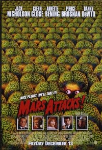 4657 MARS ATTACKS advance one-sheet movie poster '96 Nicholson, Burton