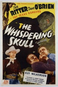 t382 WHISPERING SKULL linen one-sheet movie poster '44 Tex Ritter, O'Brien