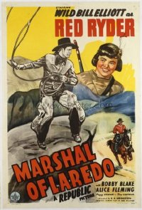 t476 MARSHAL OF LAREDO linen one-sheet movie poster '45 Elliot as Red Ryder