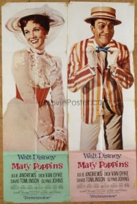 VHP7 476 MARY POPPINS set of 2 door-panel movie posters '64 Julie Andrews