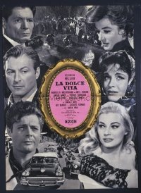 VHP7 417 LA DOLCE VITA Italian movie poster '61 Federico Fellini classic