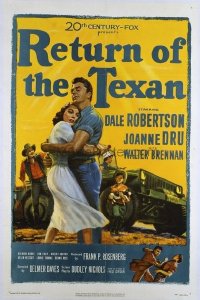 t181 RETURN OF THE TEXAN linen one-sheet movie poster '52 Dale Robertson