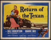t182 RETURN OF THE TEXAN half-sheet movie poster '52 Dale Robertson, Dru