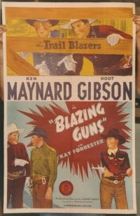 BLAZING GUNS ('43) linen 1sheet