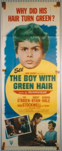 BOY WITH GREEN HAIR insert