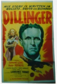 DILLINGER ('45) advance 1sheet