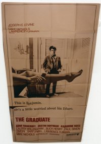 GRADUATE  3sh '68 Dustin Hoffman & Anne Bancroft's sexy leg, ultra rare poster!