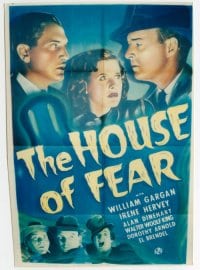 HOUSE OF FEAR ('39) 1sheet