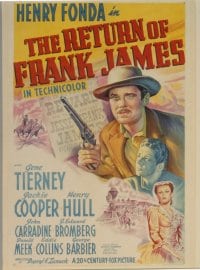 RETURN OF FRANK JAMES linen 1sheet