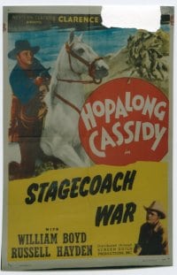 HOPALONG CASSIDY style C 1sh '40s artwork of William Boyd as Hopalong Cassidy, Stagecoach War!