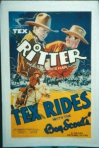 TEX RIDES WITH THE BOY SCOUTS linen 1sheet