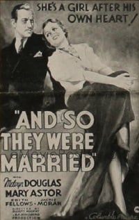 AND SO THEY WERE MARRIED ('36) style B 1sh