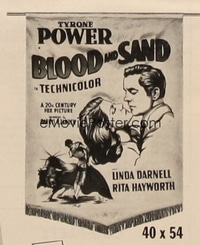 BLOOD & SAND ('41) banner, cloth 40x54