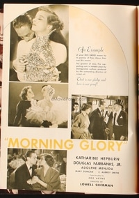 MORNING GLORY ('33) campaign book page