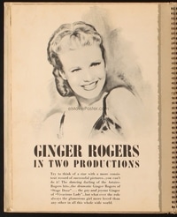 GINGER ROGERS campaign book page