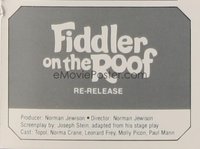 FIDDLER ON THE ROOF ('71) campaign book page R78