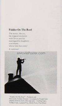FIDDLER ON THE ROOF ('71) campaign book page