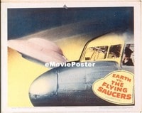 VHP7 274 EARTH VS THE FLYING SAUCERS lobby card '56 closeup of UFO!