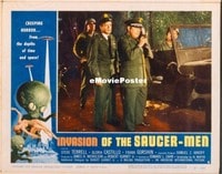 VHP7 357 INVASION OF THE SAUCER MEN lobby card #4 '57 4 men by jeep!
