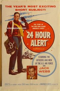 1701 24 HOUR ALERT one-sheet movie poster '56 Jack Webb, U.S. Air Force!